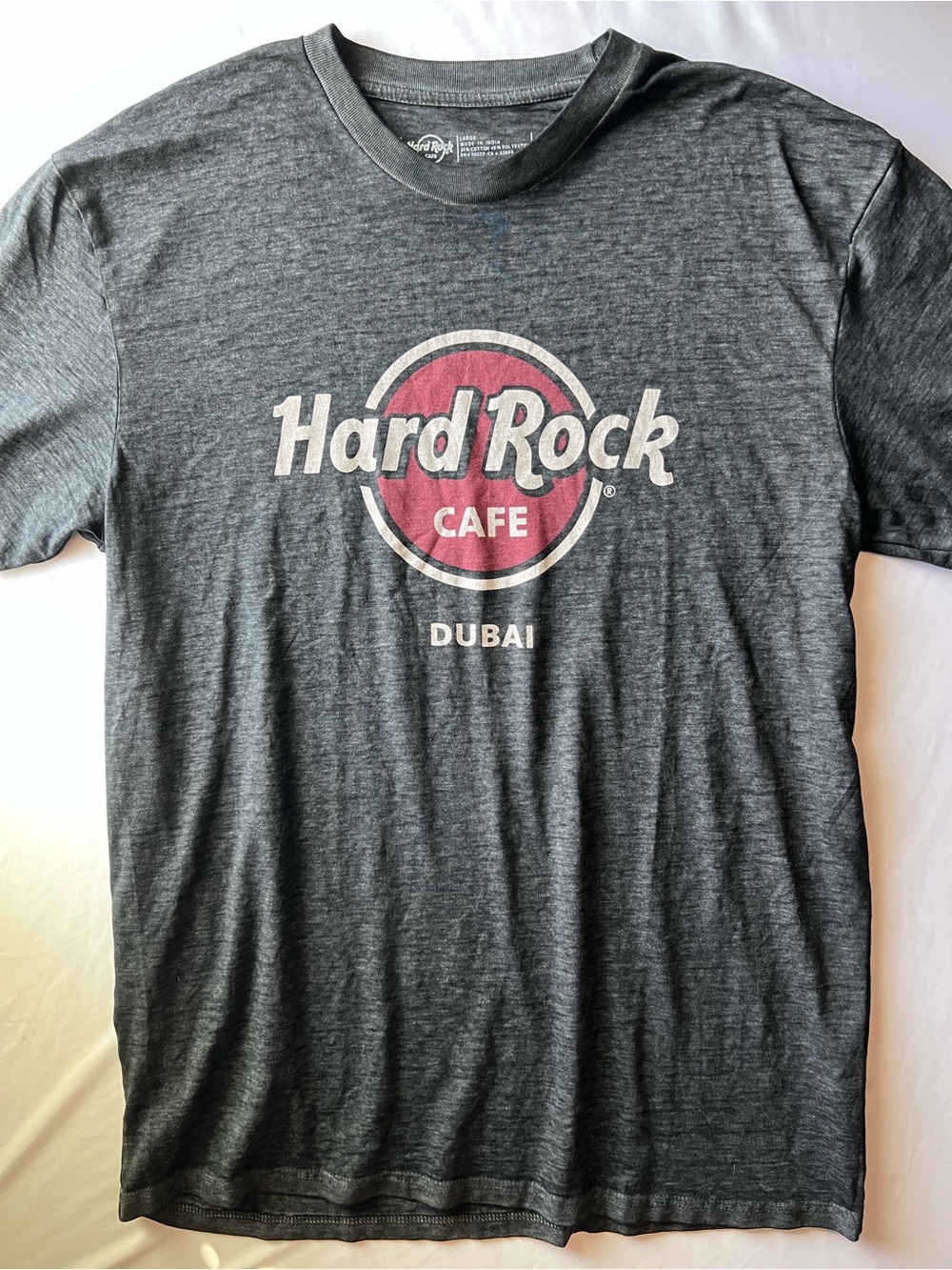 Hard Rock Cafe Gray Short Sleeve Tee with Red Logo